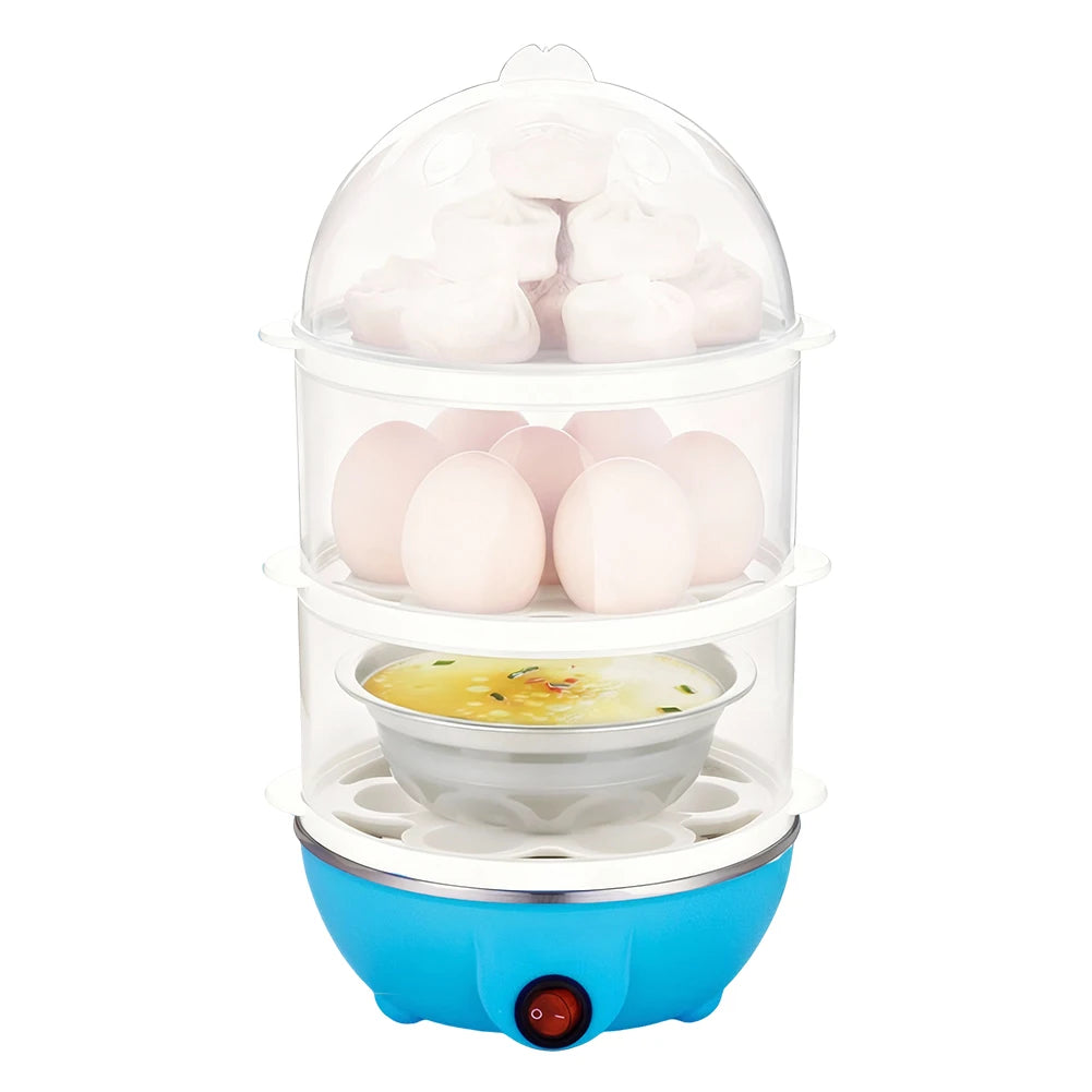220V Automatic Corn Steamer Rapid Heating Mini Kitchen Poacher 3-Layer Portable Milk Steamer for Cooking Breakfast Machine