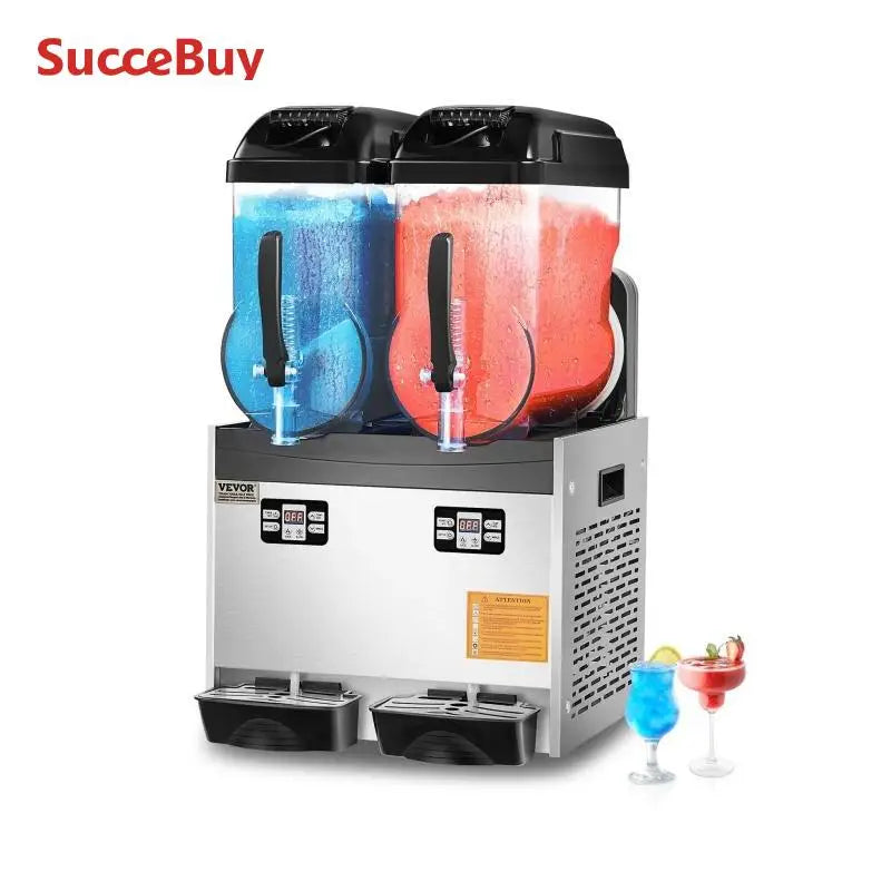 SucceBuy 3-36L Commercial Slushy Machine 1-3 Tanks Stainless Steel Margarita Smoothie Frozen Drink Maker for Party Restaurants