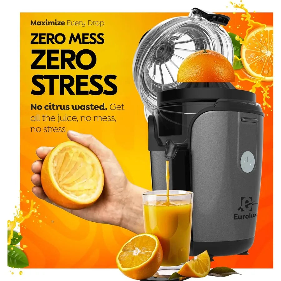 HandsFree Electric Citrus Juicer Machine for Oranges Limes Grapefruits and Lemons with Two Cone Sizes Ideal for Kitchen Use Eas