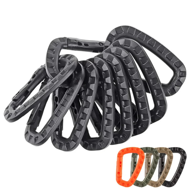 1-10Pcs Military tactical carabiner Clips Accessories D-Ring Buckle Mountaineering Carabiner Backpack Hanging Key Outdoor gadget