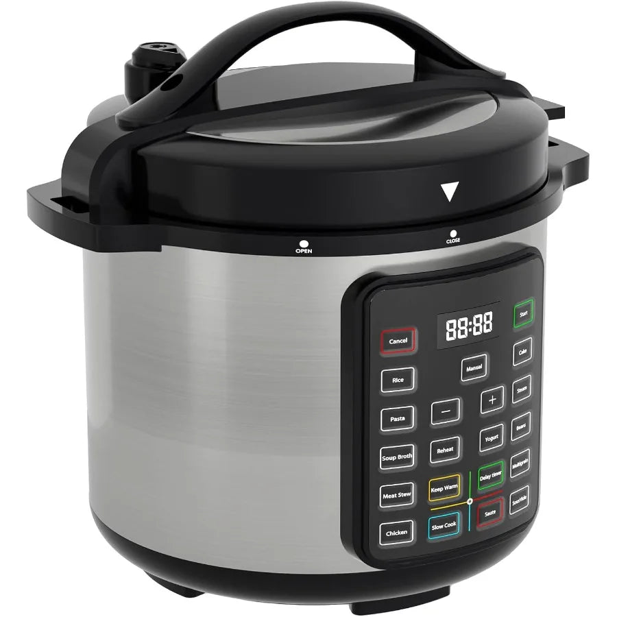 8 Quart Electric Pressure Cooker with Stainless Steel Construction for Versatile Kitchen Use: Ideal for Pressure Cooking Rice S