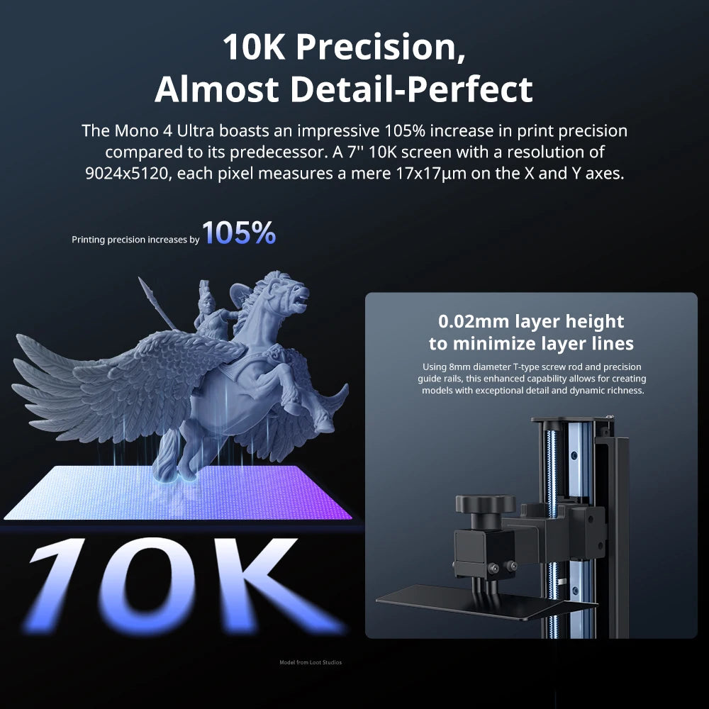 ANYCUBIC Photon Mono 4 Ultra 3D Printer 10K 7'' high-definition screen UV Resin High-Speed 3D Printing Size 236mmx231mmx430mm