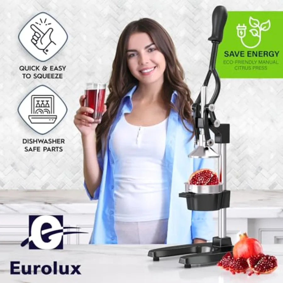 Cast Iron Citrus Juicer for Fresh Orange Juice in Commercial Kitchens and Home Use ExtraLarge Manual Hand Press with Heavy Duty