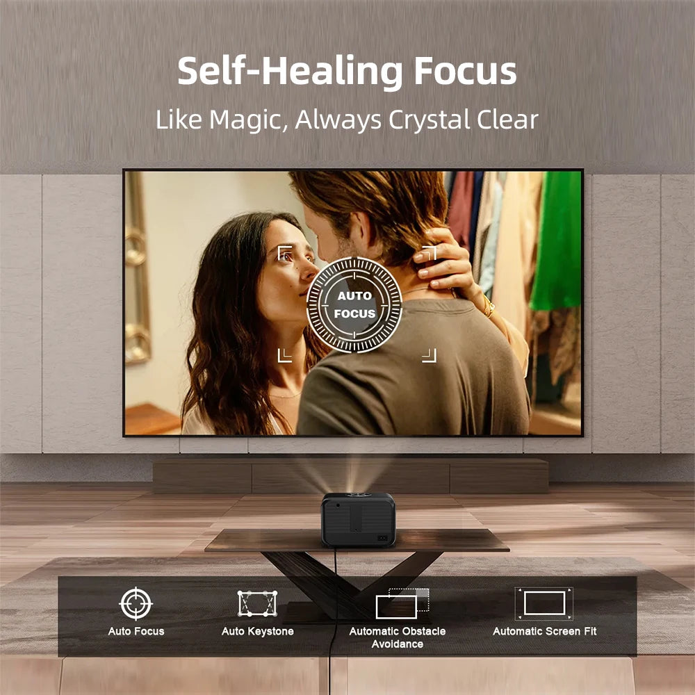 CAIWEI A6G Android 14 UHD 4K Projector 1080P Google Certified Smart TV WiFi 6 Auto Focus Home Cinema Video Projectors for Movies