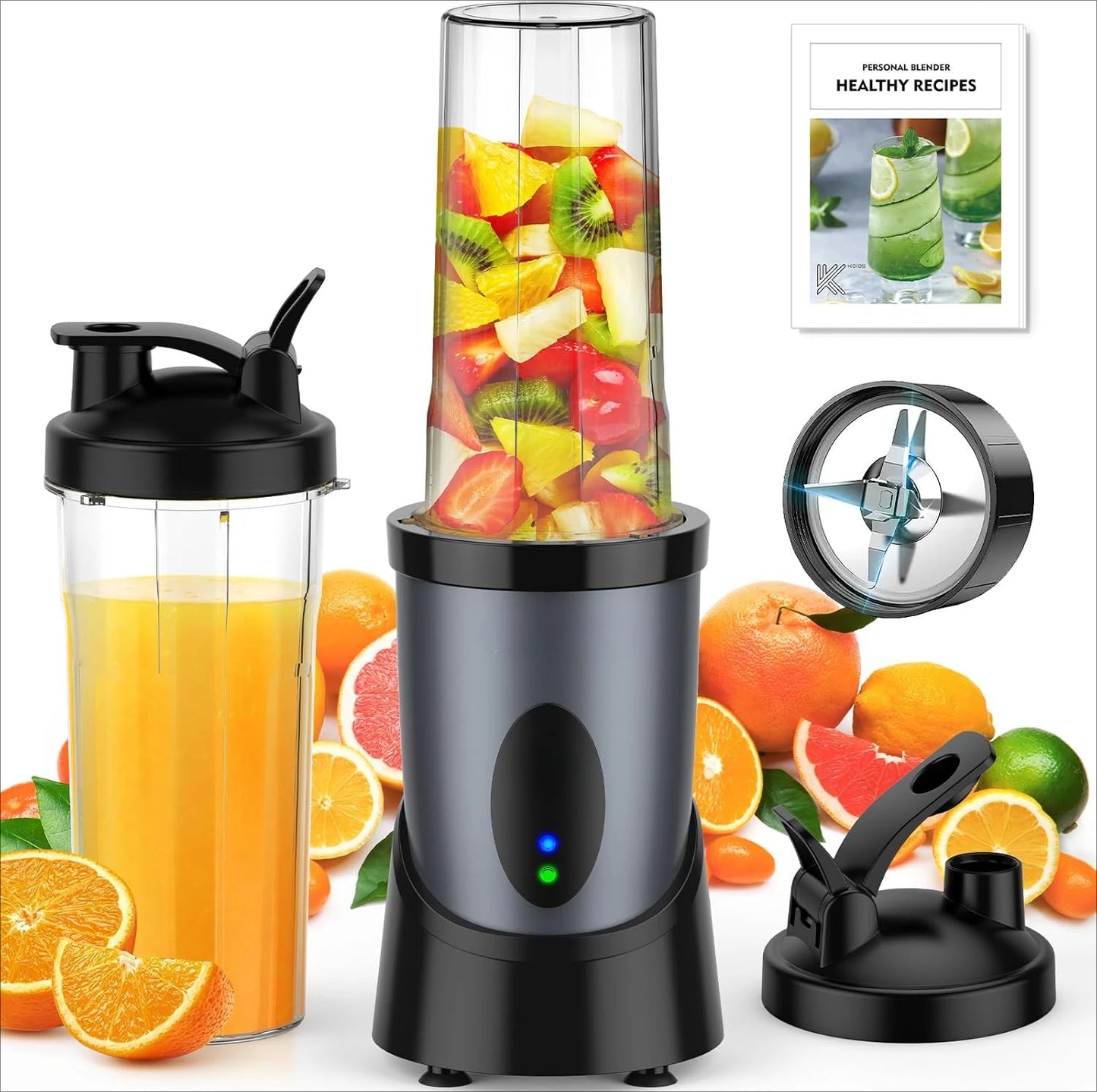Smoothie Blender, 900W Personal Blender for Kitchen Shakes and Smoothies with 2 22oz Portable Cups