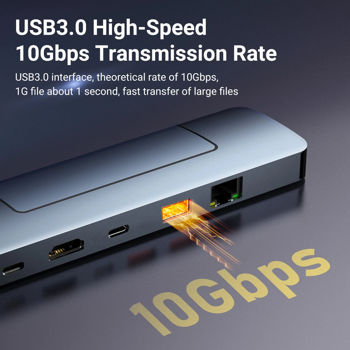 Gopala 8in1 USB-C Hub with M.2 NVMe/SATA SSD Enclosure, USB3.0/Type C3.0 10G, PD3.0, SD/TF, Gigabit for Type C Devices
