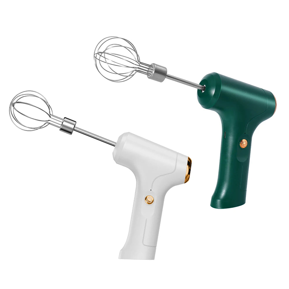 Handheld Mixer Electric Mixer Mini Electric Whisk USB Rechargeable Egg Beater Set with One-Touch Speed Control for Kitchen