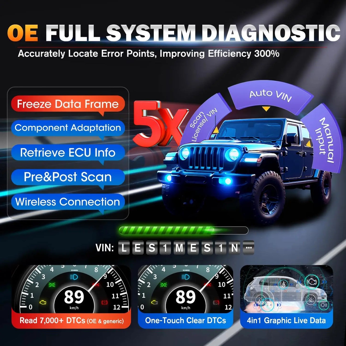 Autel MaxiCOM MK900 BT MK900BT 8 Inch Car Diagnostic Tools 40+ Services CAN FD DOIP OBD2 Scanner Upgrade of MK808BT Pro MK808S