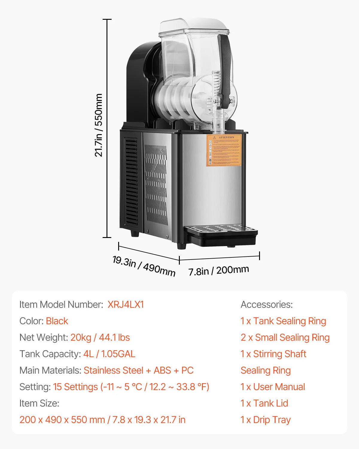 SucceBuy 3-36L Commercial Slushy Machine 1-3 Tanks Stainless Steel Margarita Smoothie Frozen Drink Maker for Party Restaurants