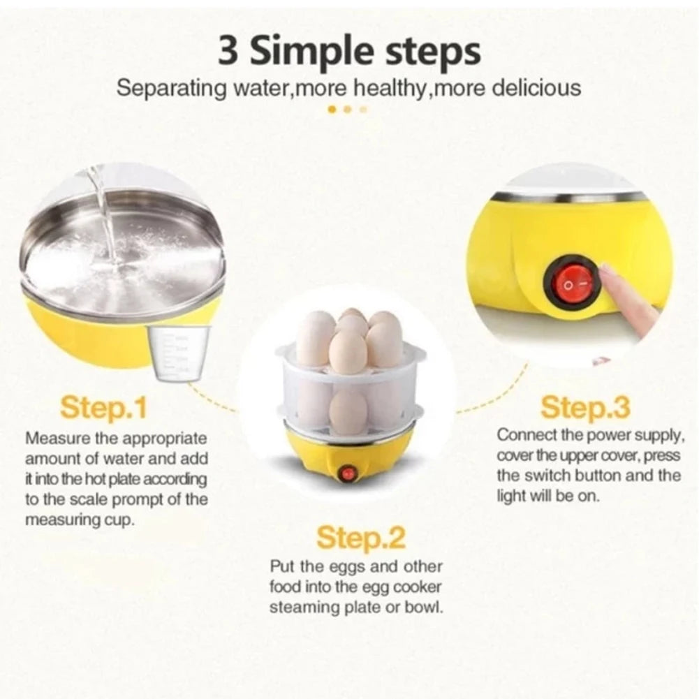 220V Automatic Corn Steamer Rapid Heating Mini Kitchen Poacher 3-Layer Portable Milk Steamer for Cooking Breakfast Machine