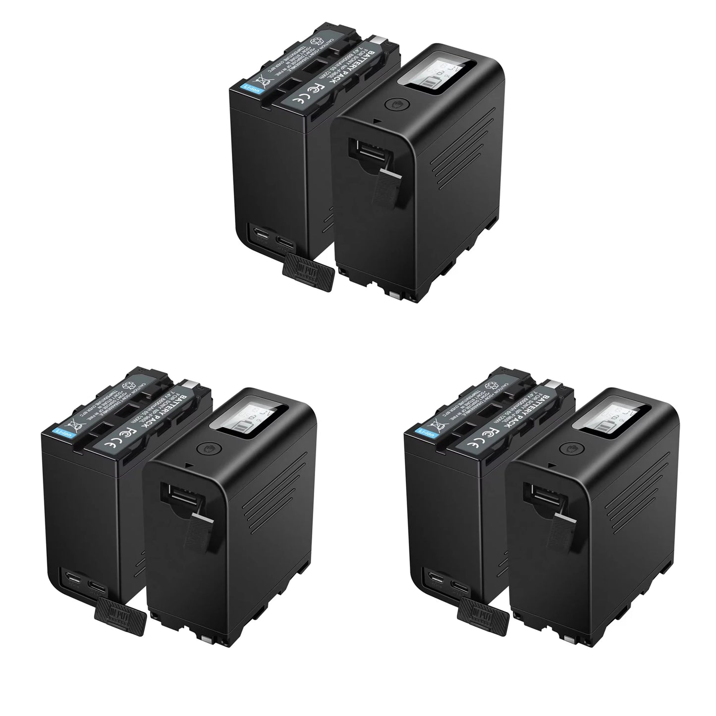 2Pack NP-F970 digital Battery 8800mAh Replacement Battery for Sony NP-F980 F750 F550 for Monitor LED Video Light Camcorder