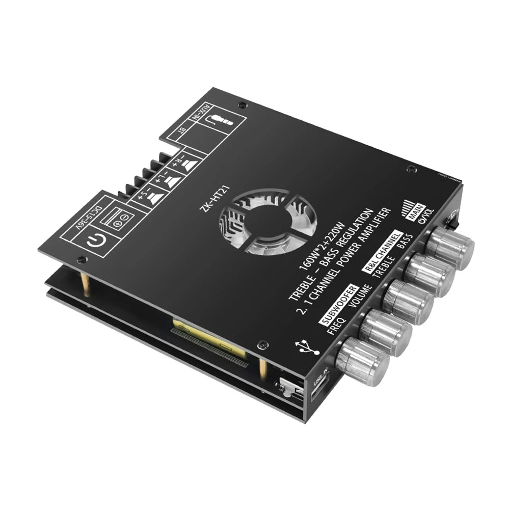 ZK-HT21 Digital Amplifier Module with Subwoofer TDA7498E Audio Power Amplifier Module DC15-36V 160WX2+220W Bluetooth-Compatible