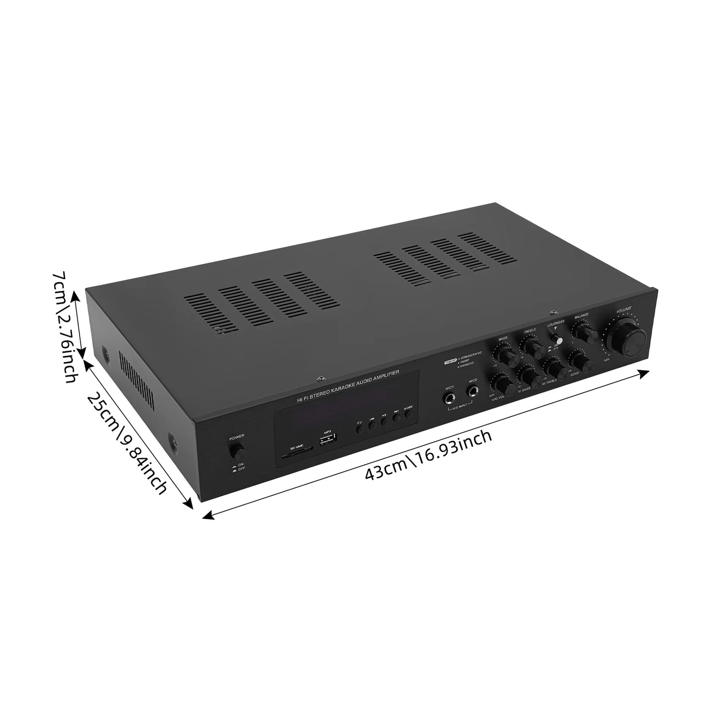 Audio Amplifier, Excellent Audio Performance Remote Control Versatile Connectivity Setting for Home Cafe Business Meeting