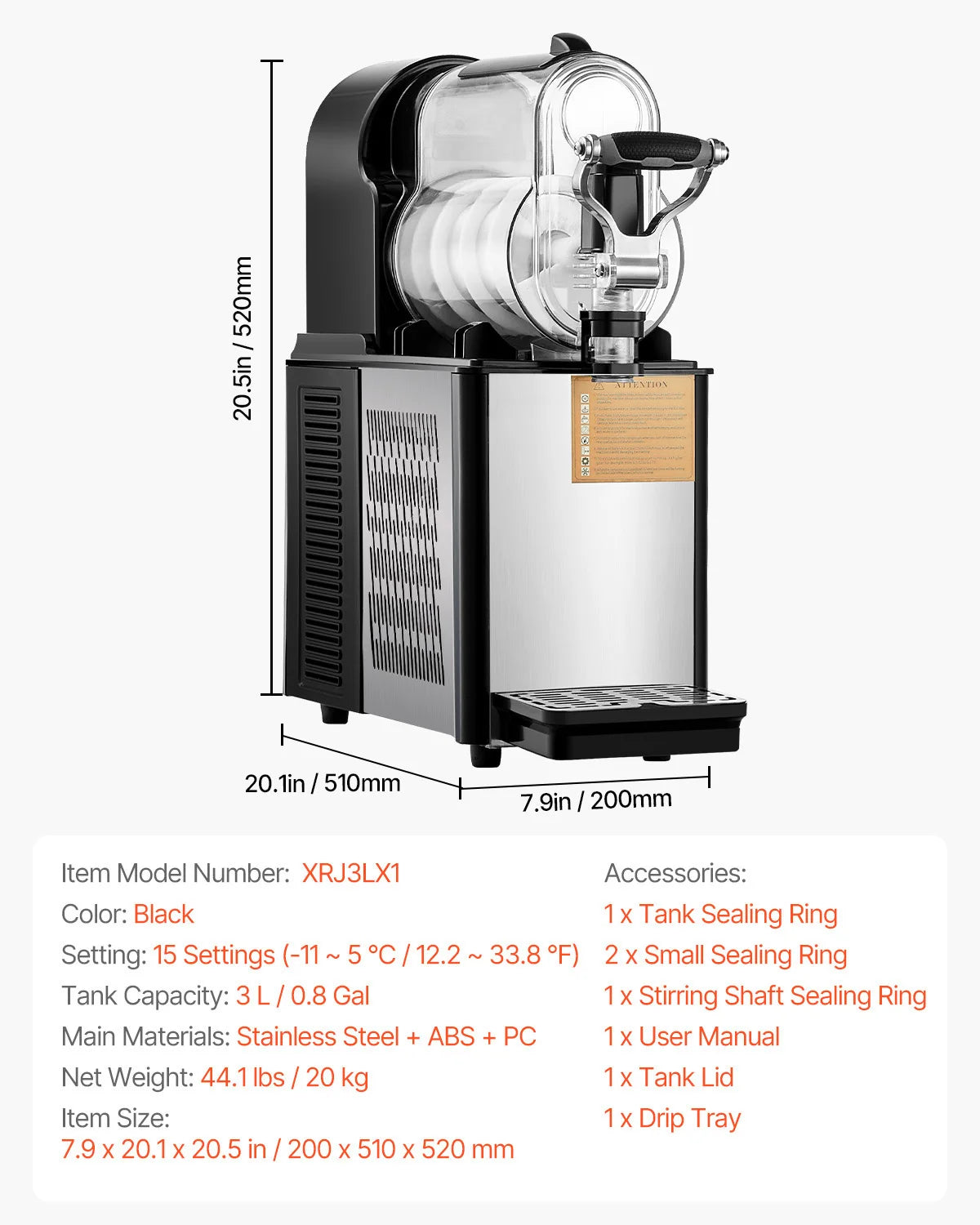 SucceBuy 3-36L Commercial Slushy Machine 1-3 Tanks Stainless Steel Margarita Smoothie Frozen Drink Maker for Party Restaurants