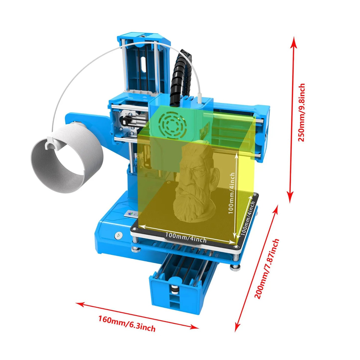 EasyThreed Small 3D Printer K9 10*10cm Supper Mini Desktop No Heated Bed One-Key Printing with TF Card 3D Printer Machine