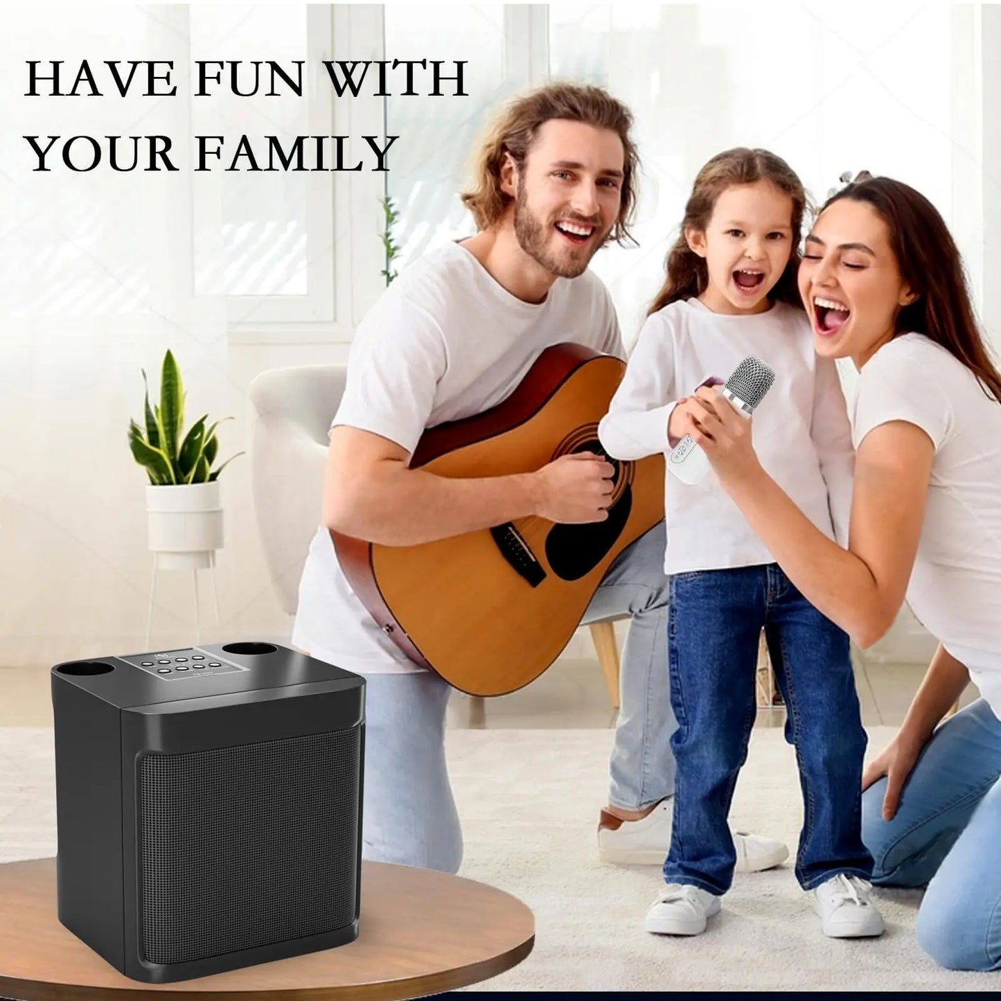 203 Portable Karaoke Bluetooth Speakers with Wireless Microphone Sound Effect Adjustment Large Capacity Battery Home Party Stree