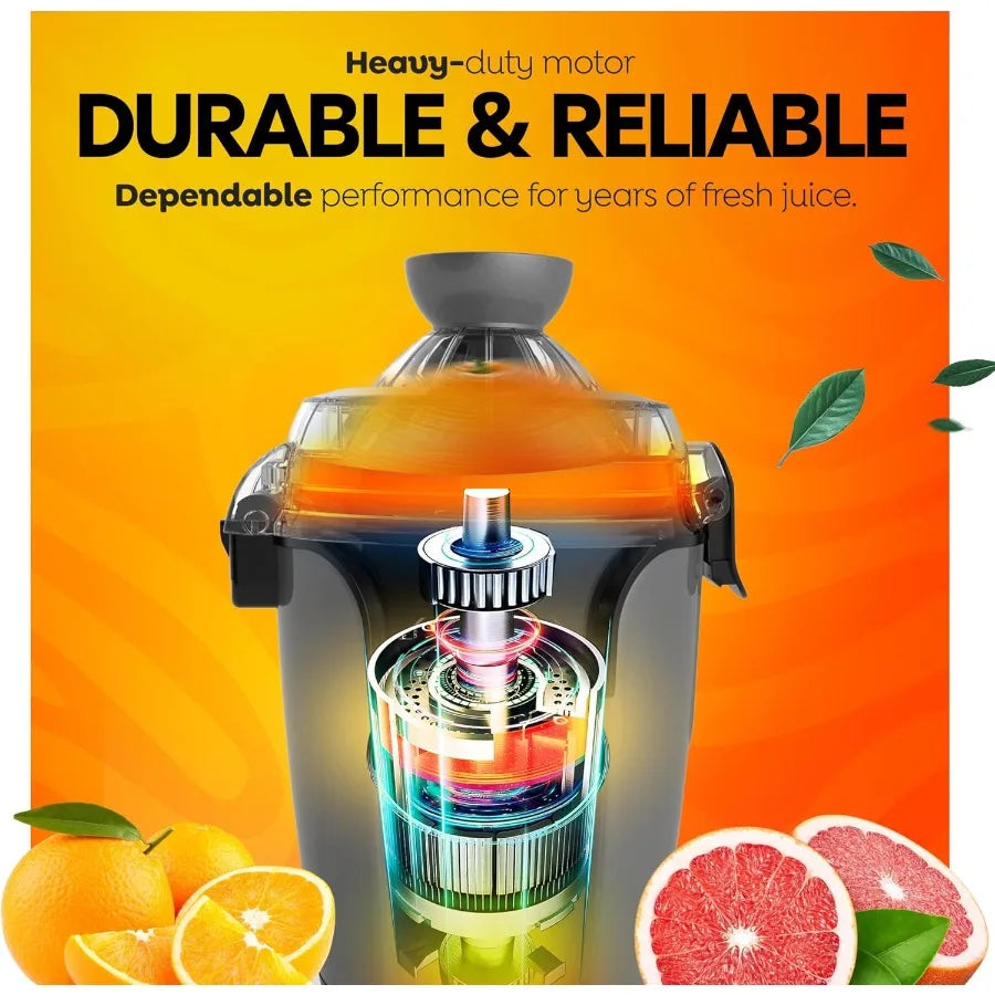 HandsFree Electric Citrus Juicer Machine for Oranges Limes Grapefruits and Lemons with Two Cone Sizes Ideal for Kitchen Use Eas