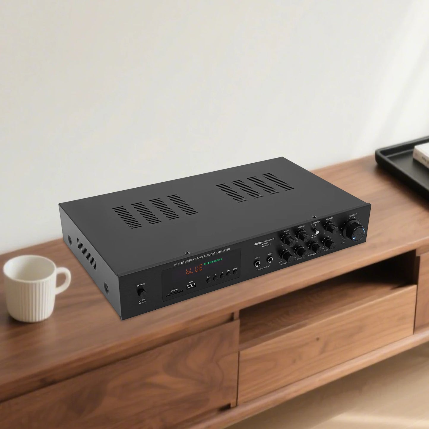 Audio Amplifier, Excellent Audio Performance Remote Control Versatile Connectivity Setting for Home Cafe Business Meeting