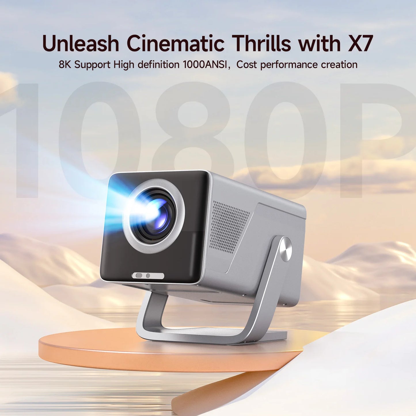Magcubic 8K Support HD 1080P 1000ANSI X7 Projector With 5W Speaker Android 14 WiFi6 BT5.4 Outdoor Video Home Theater Projector