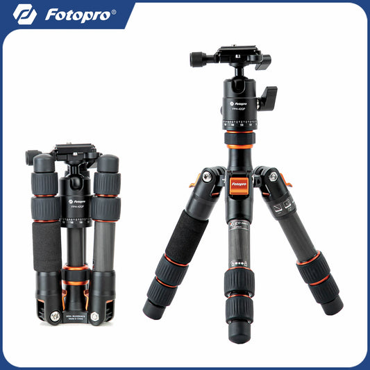 Fotopro Mini Tripod Portable Desktop Carbon Fiber Travel Tripod for Camera with Ball Head X-GO MINI2
